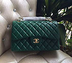2016 Chanel Classic Flap Bag 1113 Green Original Sheekskin leather Gold Hardware 1113