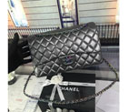2016 Chanel Classic Flap Bag 1113 Original Deer Leather Gray with Magic color Hardware 1113