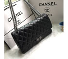 2016 Chanel Classic Flap Bag 1113 Sheekskin Leather in Black 1113