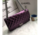 2016 Chanel Classic Flap Bag 1113 Shiny Iridescent Leather in Purple 1113
