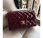 2016 Chanel Classic Flap Bags Original Patent leather 1116 in Claret with Gold hardware 1116