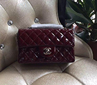 2016 Chanel Classic Flap Bags Original Patent leather 1116 in Claret with Silver hardware 1116