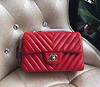 2016 Chanel Classic Flap Bags Original Sheepskin leather 1116 in Red with Silver hardware 1116