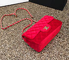 2016 Chanel Classic Flap Bags Original velvet A1116 in Red with Gold hardware A1116
