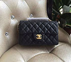 2016 Chanel Classic Mini Flap Bag A1114 Black Original Caviar leather Gold A1114