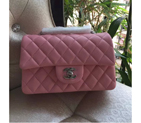 2016 Chanel Classic Mini Flap Bags Original sheepskin leather A1116 in Pink with Silver A1116