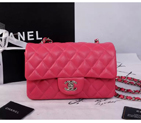 2016 Chanel Classic Mini Flap Bags Original sheepskin leather A1116 in Rose with Silver A1116