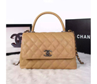 2016 Chanel Classic Top Handle Bag Original Caviar Leather A1871 Apricot A1871