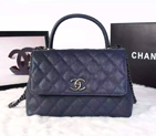 2016 Chanel Classic Top Handle Bag Original Caviar Leather A1871 Royalblue A1871