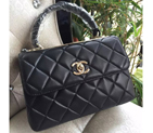 2016 Chanel Classic Top Handle Bag Original Sheepskin Leather A92236 Black A92236