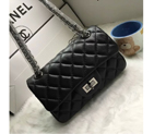 2016 Chanel Classic mini Flap Bag A6812 Sheepskin Leather Black with Silver Hardware A6812