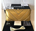 2016 Chanel Clutch Dinner Bag Original Sheepskin Leather A94430 Gold A94430