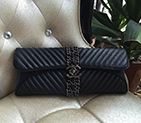 2016 Chanel Clutch Evening Bag Original Sheepskin Leather A94347 Black A94347