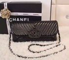 2016 Chanel Clutch Shoulder Bag Sheepskin Leather A0976 Black A0976