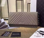 2016 Chanel Clutch bag Real deer Leather A67011 Gray A67011