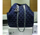 2016 Chanel Denim Fabric Hobo Bag A91136  Dark Blue A91136