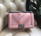 2016 Chanel LE Boy Flap Shoulder Bag Original Leather A60881 Pink A60881