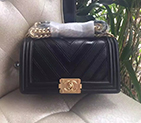 2016 Chanel LE Boy Flap Shoulder Bag Original Leather A67086 Black A67086