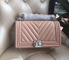 2016 Chanel LE Boy Flap Shoulder Bag Original Leather A67086 Pink A67086