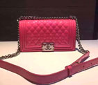 2016 Chanel LE Boy Flap Shoulder Bag Original Patent Leather A67086 Peach A67086