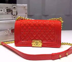 2016 Chanel LE Boy Flap Shoulder Bag Original Patent Leather A67086 Red A67086