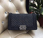 2016 Chanel LE Boy Flap Shoulder Bag Original denim A67086 Black with Silver hardware A67086