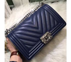2016 Chanel LE Boy Flap Shoulder Bag Original sheepskin Leather A67086 Royalblue A67086
