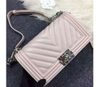 2016 Chanel LE Boy Flap Shoulder Bag Original sheepskin Leather A92058 light pink A92058