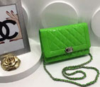 2016 Chanel LE Boy WOC A33815 Original Patent Leather Apple Green A33815