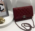 2016 Chanel LE Boy WOC A33815 Original Patent Leather Claret A33815