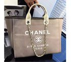 2016 Chanel Large Canvas Tote Shopping Bag A68046 Apricot A68046