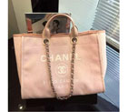 2016 Chanel Large Canvas Tote Shopping Bag A68046 Light Pink A68046