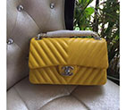 2016 Chanel Latest 2.55 Series Flap Bag Yellow Original Sheepskin Leather 1112B Silver hardware 1112B
