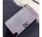 2016 Chanel Le Boy Flap Shoulder Bag A92493 Gray A92493