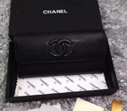 2016 Chanel Matelasse Bi-Fold Wallet Caviar Leather A50096 Black A50096