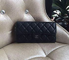 2016 Chanel Matelasse Bi-Fold Wallet Original Caviar leather A80758 Black A80758