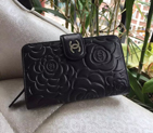 2016 Chanel Matelasse Bi-Fold Wallet Original Sheepskin Leather A50087 Black A50087