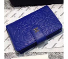 2016 Chanel Matelasse Bi-Fold Wallet Sheepskin Leather A50073 Blue A50073