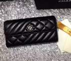 2016 Chanel Matelasse Bi-Fold Wallet sheepskin Leather A80466 Black A80466