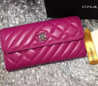 2016 Chanel Matelasse Bi-Fold Wallet sheepskin Leather A80466 Rose A80466