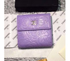 2016 Chanel Matelasse Tri-Fold Wallet Sheepskin Leather A48980 Lavender A48980