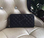 2016 Chanel Matelasse Zip Around Wallet Black Original Caviar leather A50097 Gold A50097