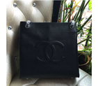 2016 Chanel Original Calfskin Leather shoulder Shopping Bag A93671 Black A93607