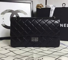 2016 Chanel Original Glazed Crackled Leather Classic Flap Bag A28668 Black A28668