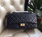 2016 Chanel Original Glazed Crackled Leather Classic Flap Bag A28668 Black in Gold A28668