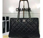 2016 Chanel Shopper Bag Original Leather A93021 Black A93021