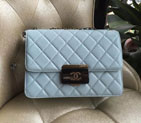 2016 Chanel Skyblue Sheepskin Leather Chain shoulder Flap bag A93222 A93222