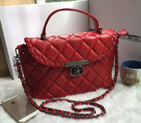 2016 Chanel Tote shoulder Bag Sheepskin Leather A9838 Red A9838