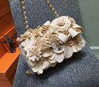 2016 Chanel fabric Camellia bag A0921 Apricot A0921