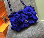 2016 Chanel fabric Camellia bag A0921 Blue A0921